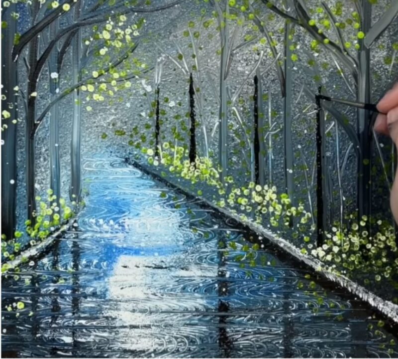 La technique du peigne humain pour peindre une magnifique scène de « jour de pluie » remporte 2,6 millions de vues