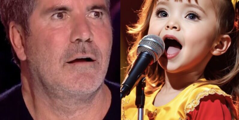 "Simon Cowell a versé des larmes devant le public", a déclaré une voix: "Cette petite fille a fait pleurer tout le monde avec sa voix."