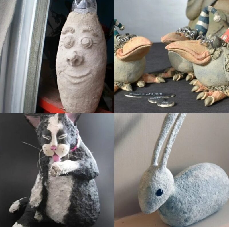 Regardez ces figurines adorables, mon oncle les a fabriquées à partir des boîtes à œufs