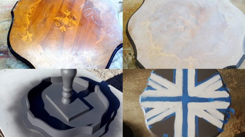 Rénovation d'une table ancienne : du vieux meuble abîmé à un design moderne avec touche britannique