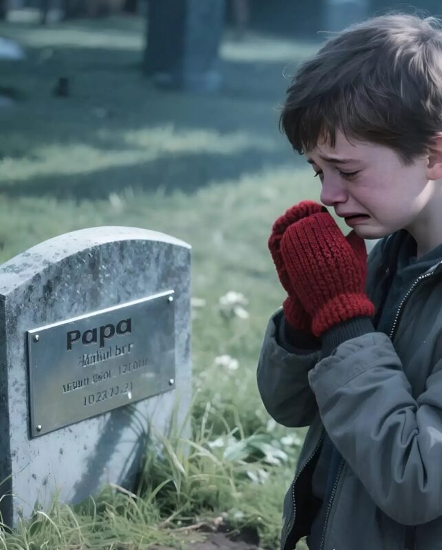 Chaque fois que je visitais la tombe de mon père, je remarquais une paire de gants rouges sur la pierre tombale