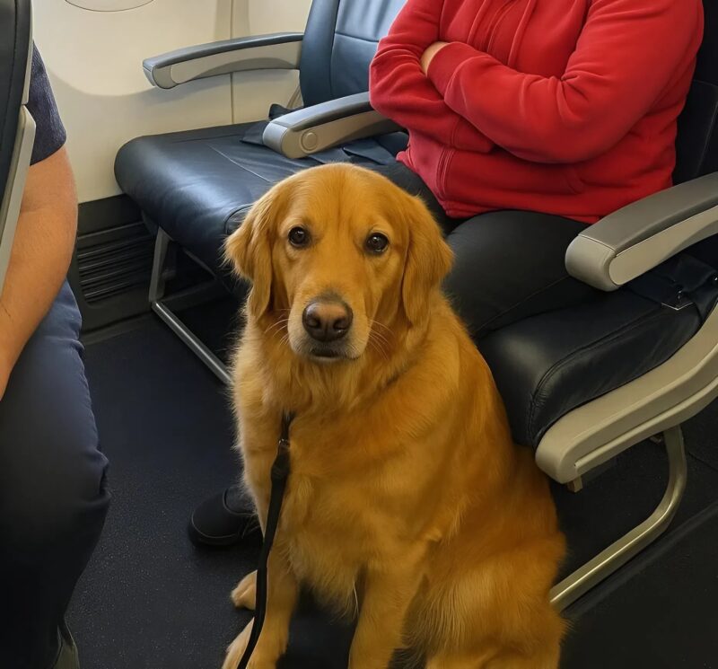 Une femme a essayé de faire sortir mon chien de l'avion et puis l'inattendu s'est produit