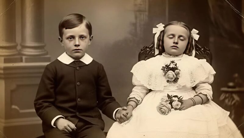 Cette photo de 1885 d'un garçon tenant la main de sa petite sœur semblait charmante, jusqu'à ce que la restauration de la photo révèle une tragédie qui a laissé tout le monde sans voix
