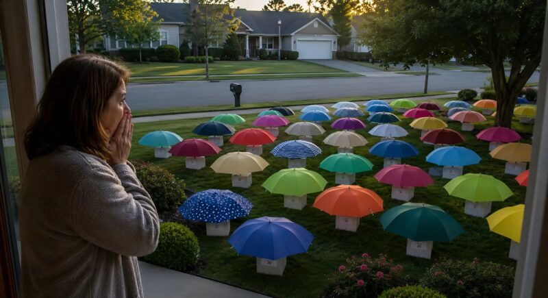 Mon fils a donné son parapluie à une inconnue, et le lendemain, toute notre cour était couverte de parapluies ouverts, chacun avec une boîte numérotée : quand mon fils a vu le contenu de l'une des boîtes, il m'a dit d'appeler la police
