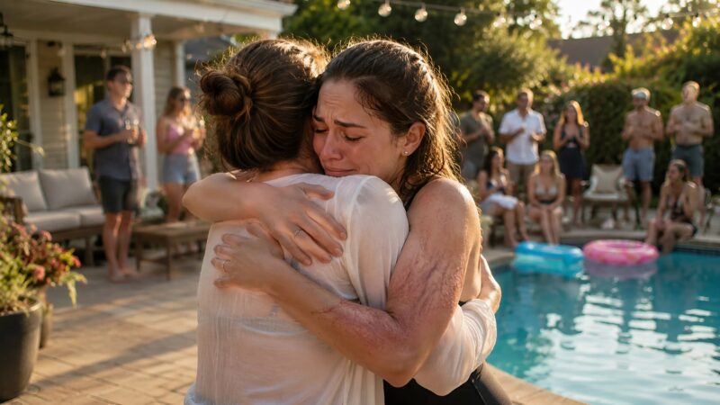 La sœur de mon mari cachait ses bras sous des vêtements à manches longues pendant deux ans : puis, un jour, lors d’une fête autour de la piscine, sa serviette est tombée et j’ai failli m’évanouir en découvrant ce qu’elle cachait