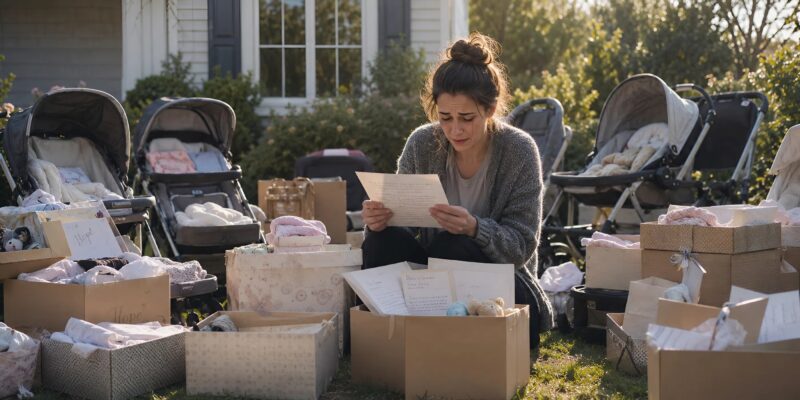 Après avoir perdu mon fils nouveau-né, j’ai donné toutes les affaires que j’avais achetées pour lui : puis, un matin, j'ai découvert ma pelouse couverte de poussettes avec des boîtes et je n'ai pas pu retenir mes larmes en voyant leur contenu
